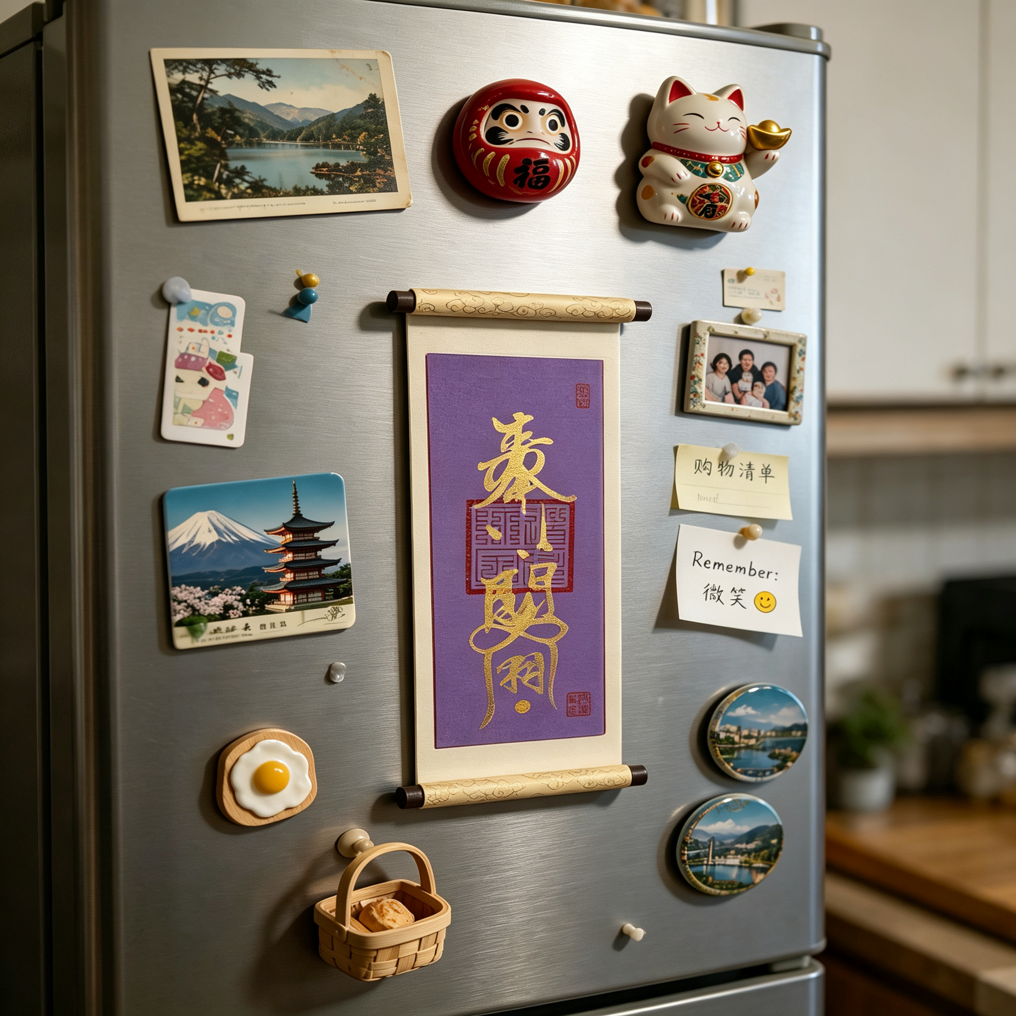 Purple Noble Fridge Magnet | Feng Shui Harmony Lucky Charm