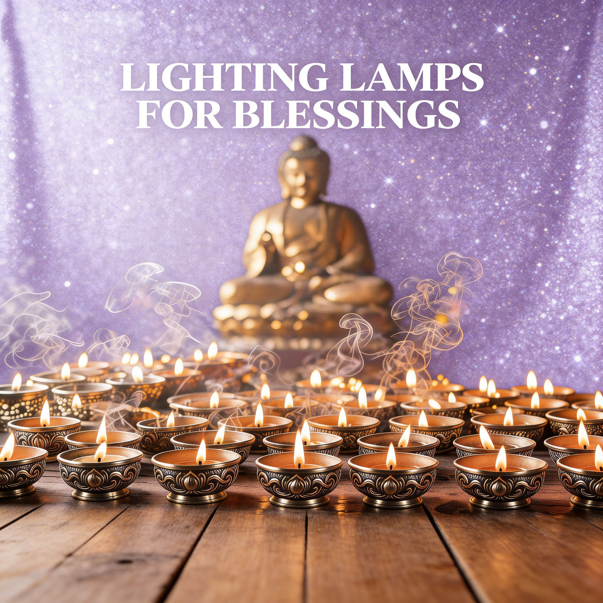 Offering lamps to ask for blessings