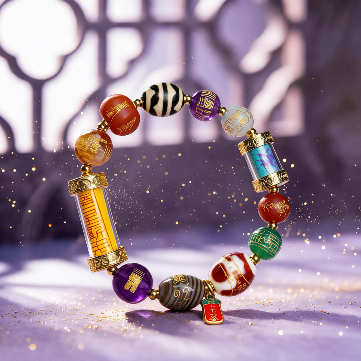 Eight Treasures Gold Amulet Bracelet