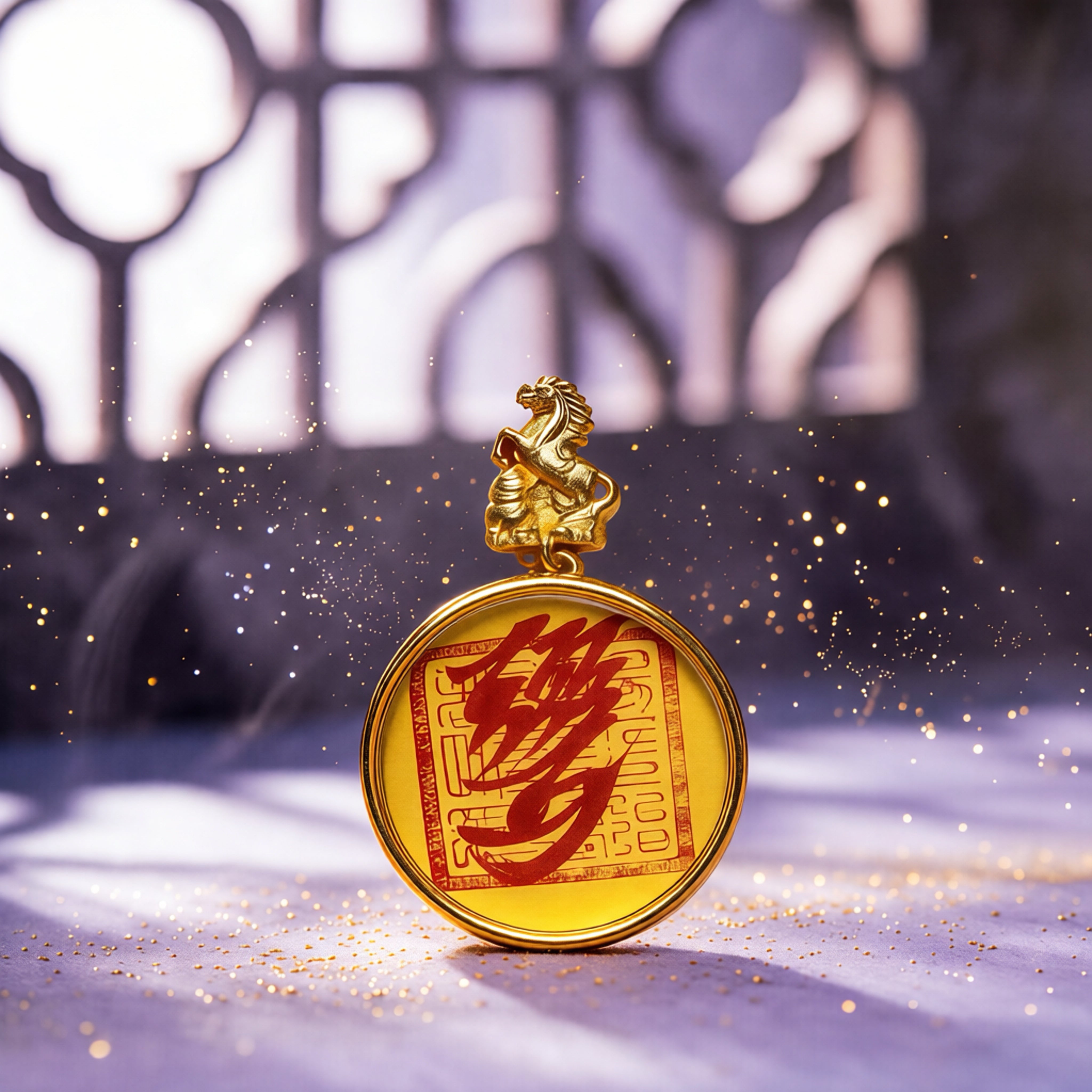 Feng Shui Golden Horse Success Pendant | Success Charm