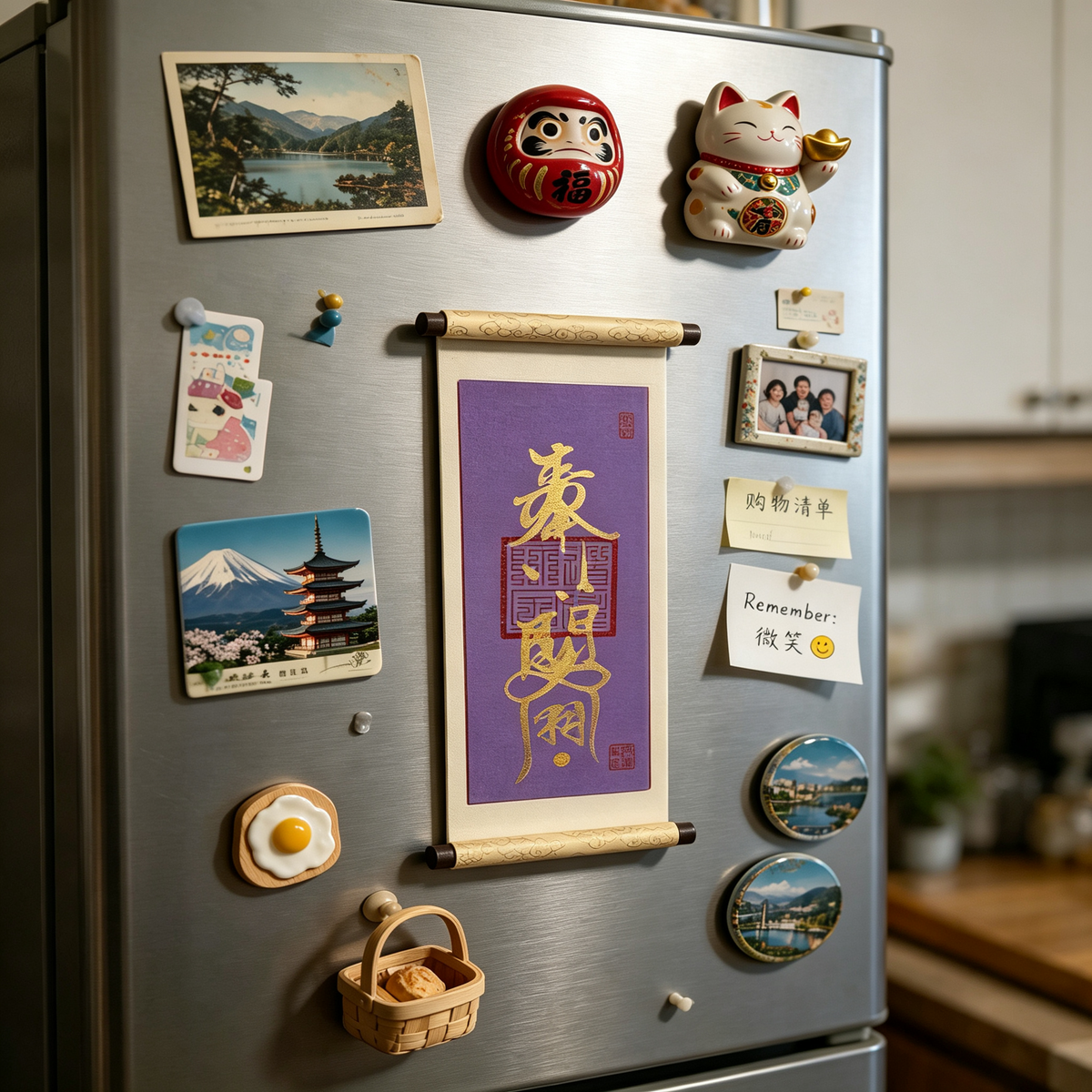 Purple Noble Fridge Magnet | Feng Shui Harmony Lucky Charm