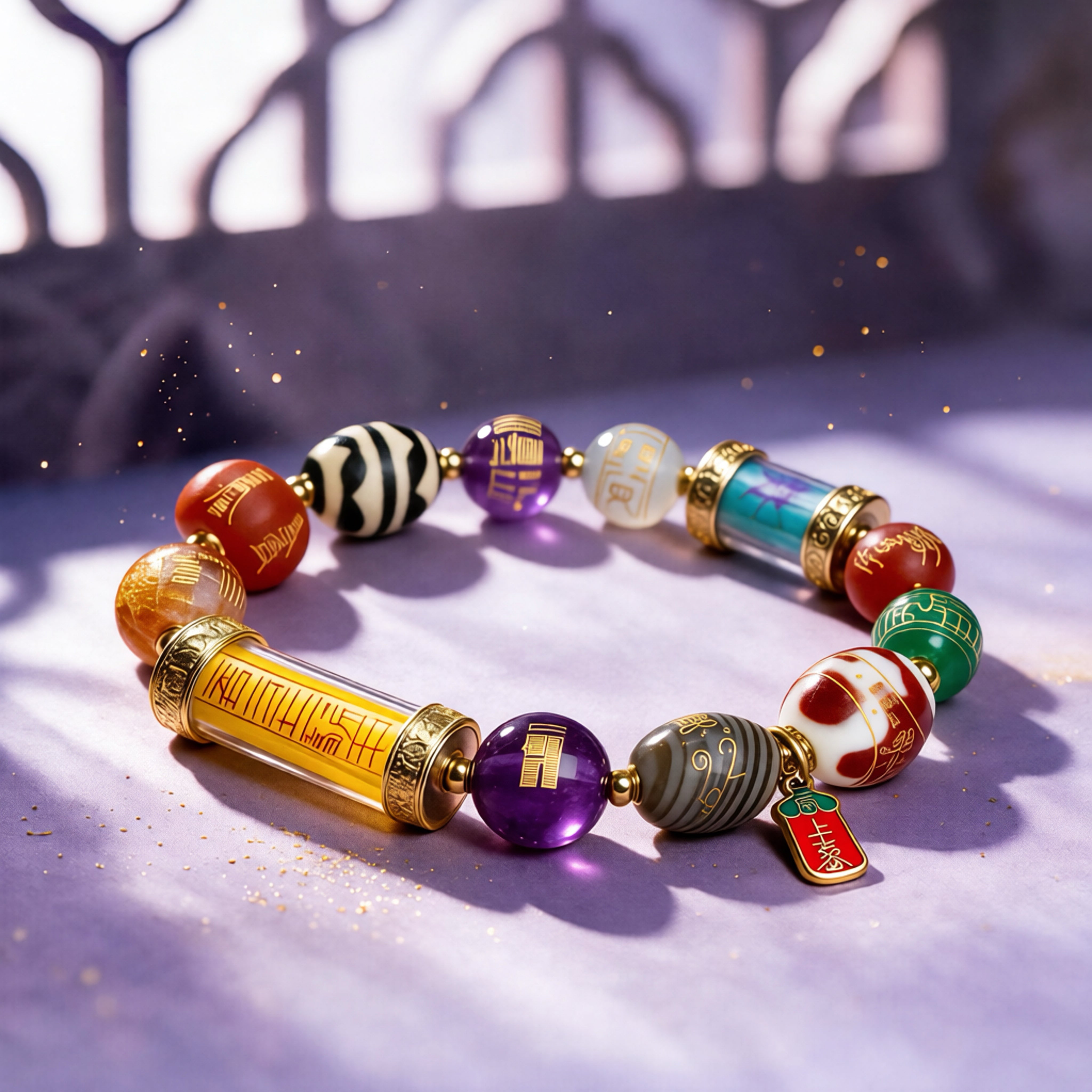 Eight Treasures Gold Amulet Bracelet