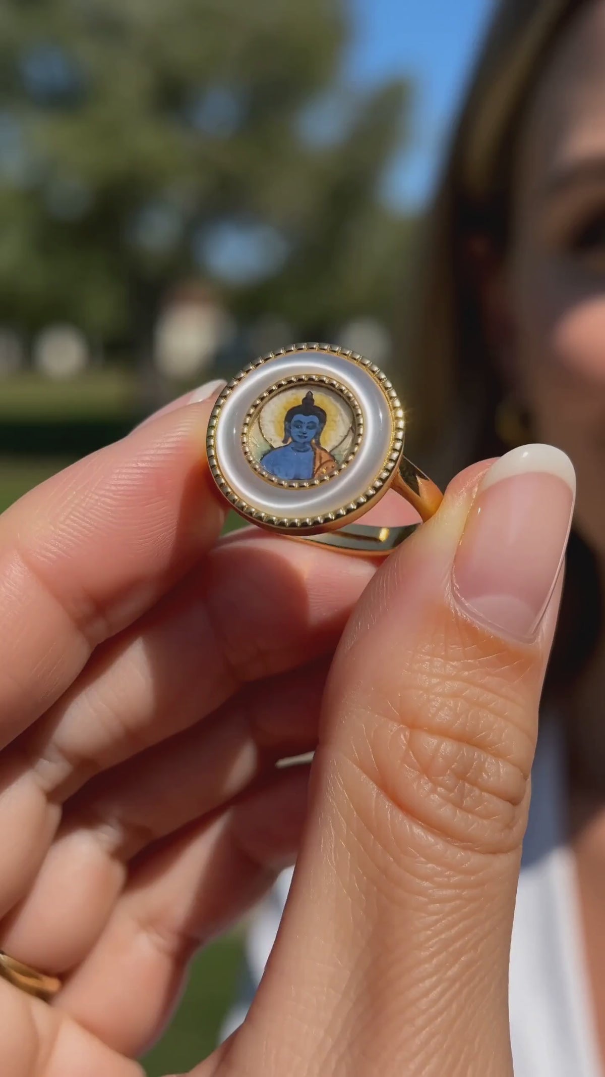Feng Shui Medicine Buddha Ring | Protection & Healing Charm